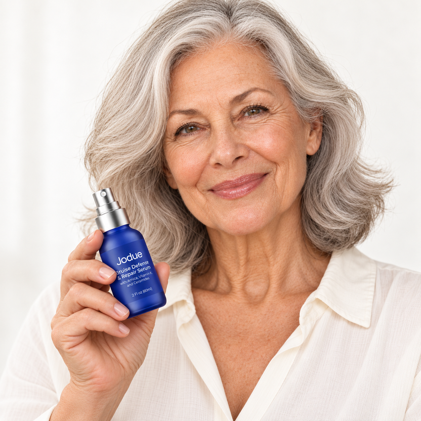 Woman holding Jodue serum